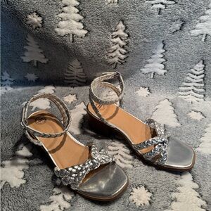 Wonder Nation Silver Braided Kids Sandals